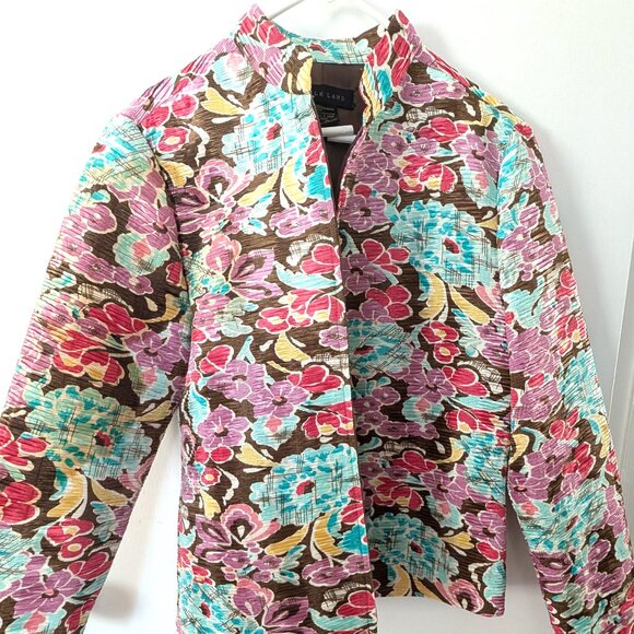 SilkLand Multi Color Floral Jacket - Picture 1 of 7